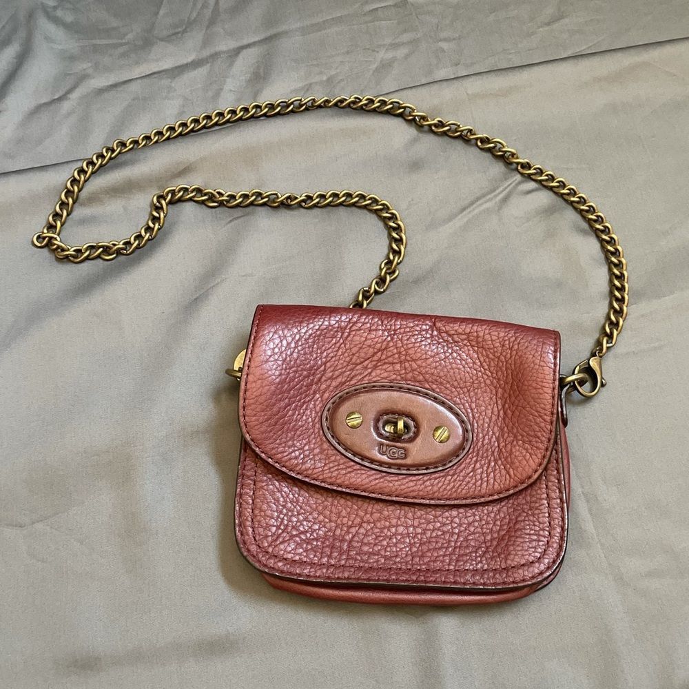 UGG Brooklyn Mini Flap Mahogany Crossbody Bag